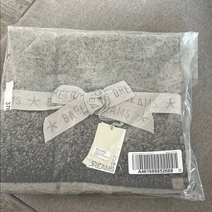 Barefoot Dreams Cozy Chic Storm Gray- Dark Brown Wrap Scarf